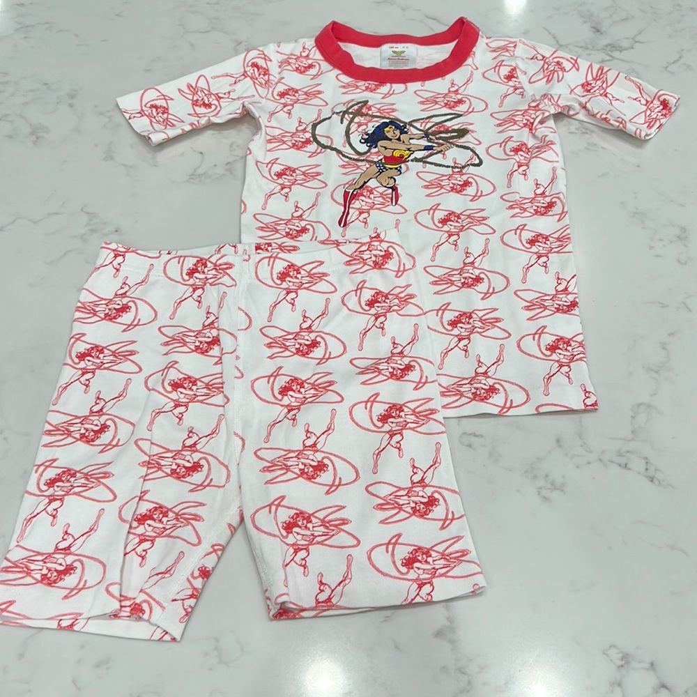 Girls Size US 10 (140cm) Hanna Andersson Wonder Woman PJs